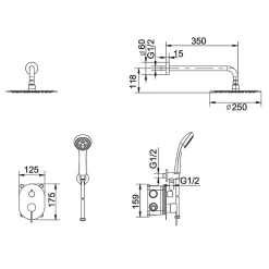 Colonne de Douche Encastrée Anti-Calcaire Acier Inoxydable Intérieur / Extérieur IMEX MOSCU GTK034