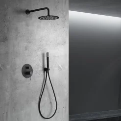Colonne de Douche Encastrée Anti-Calcaire Noir Mat IMEX LINE GPD038/NG
