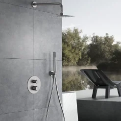 Colonne de Douche Encastrée Thermostatique Anti-Calcaire Nickel Brossé IMEX MONZA GTD038/NQ