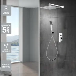 Colonne de Douche Encastrée Anti-Calcaire Chrome IMEX PISA GPP048