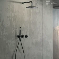 Colonne de Douche Encastrée Thermostatique Anti-Calcaire Noir Mat IMEX ASSEN GTA052/NG