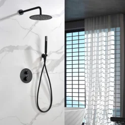 Colonne de Douche Encastrée Thermostatique Anti-Calcaire Black Gun Métal IMEX MONZA GTM039/BGM