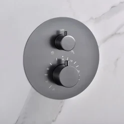 Colonne de Douche Encastrée Thermostatique Anti-Calcaire Black Gun Métal IMEX MONZA GTM039/BGM