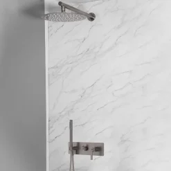 Colonne de douche encastrée mécanique façon inox Essebagno Molette