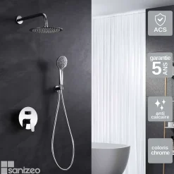 Colonne de Douche Encastrée Anti-Calcaire Chrome IMEX BELGICA GPZ044