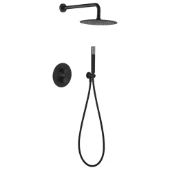 Colonne de Douche Encastrée Thermostatique Anti-Calcaire Noir Mat IMEX IMONZA GTD038/NG