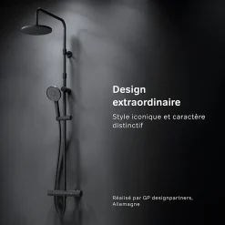 Colonne de douche et bain baignoire thermostatique Système de douche avec mitigeur thermostatique Noir, F07XA422 X-Joy AM.PM