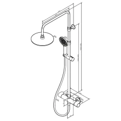 Colonne de douche et bain baignoire thermostatique Système de douche avec mitigeur thermostatique Noir, F07XA422 X-Joy AM.PM