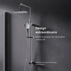 Colonne de douche et bain baignoire sans robinet, Système de douche Chromé F07TA000 Hit AM.PM