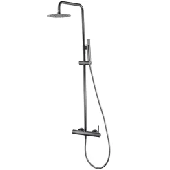 Colonne de douche externe CURVED Mitigeur monocommande Canon de fusilChroméNoir matCanon de fusilOr brosséOr rose brossé Colonne
