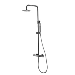 Colonne de douche externe CURVED Thermostatique Canon de fusilChroméNoir matCanon de fusilOr brosséOr rose brossé Colonne de douc