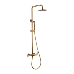 Colonne de douche externe CURVED Mitigeur monocommande Or brosséChroméNoir matCanon de fusilOr brosséOr rose brossé Colonne de do
