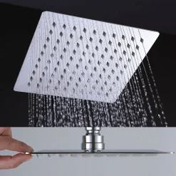Colonne de douche extra-longue monocommande, carrée, 100-150 cm, finition chrome poli, en laiton Kibath