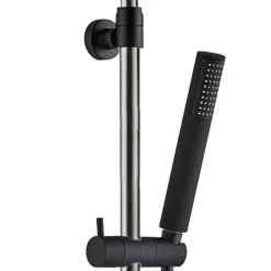 Colonne de douche façon inox et noir avec thermostatique Essebagno Kissy