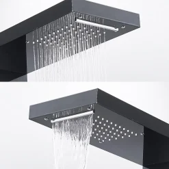 Colonne de douche hydromassante LULY 4 jets + 1 robinet Noir - Saniverre