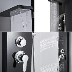 Colonne de douche hydromassante KALY 4 jets Noir - Saniverre