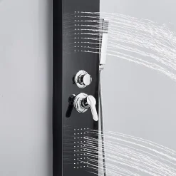 Colonne de douche hydromassante KALY 4 jets Noir - Saniverre