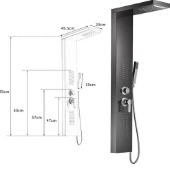Colonne de douche hydromassante KALY 4 jets Noir - Saniverre