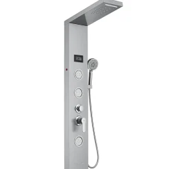 Colonne de Douche Hydromassante Panneau de douche Chromé en Inox Laiton Murale Système de Douche Digitale Multifonctionnel