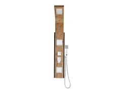 Colonne de douche hydromassante, pluie tropicale et panneau en bambou - 22 x 145 cm - DALIMA