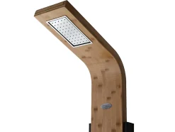 Colonne de douche hydromassante, pluie tropicale et panneau en bambou - 22 x 145 cm - DALIMA