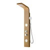 Colonne de douche hydromassante, pluie tropicale et panneau en bambou - 20 x 140 cm - TISSIA