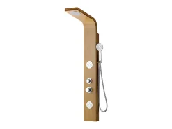 Colonne de douche hydromassante, pluie tropicale et panneau en bambou - 20 x 140 cm - TISSIA