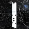 Colonne de douche hydromassante mécanique avec pommeau + douchette + flexible, blanc, Galedo Glass