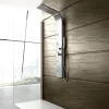 Colonne de douche hydromassage avec quatre fonctions en acier brossé