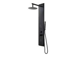 Colonne de douche hydromassante noire - 130 x 20 cm - JUBIDA