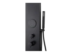 Colonne de douche hydromassante noire - 130 x 20 cm - JUBIDA