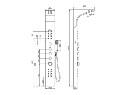 Colonne de douche hydromassante thermostatique à leds - 20 x 165cm - Argent - FELICITA