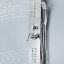 Colonne de douche hydromassante LULY 4 jets + 1 robinet Gris - Saniverre