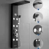 Colonne de Douche Hydromassante Panneau de douche Chromé en Inox Laiton Murale Système de Douche Digitale Multifonctionnel