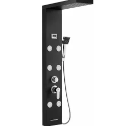 Colonne de Douche Hydromassante Panneau de douche Chromé en Inox Laiton Murale Système de Douche Digitale Multifonctionnel