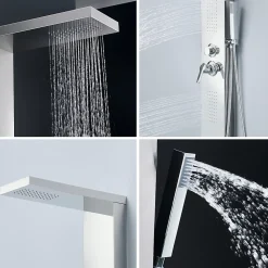 Colonne de douche hydromassante ZENY 3 jets Gris / Argent - Saniverre
