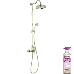 Colonne de douche JACOB DELAFON Cléo 1889 Or beige + nettoyant Briochin