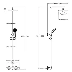 Colonne de douche JACOB DELAFON Simone + nettoyant Briochin