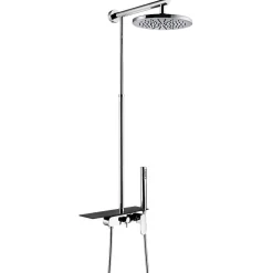 Colonne de douche mécanique avec tablette chromée Essebagno Apsara II