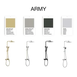 Colonne de douche mécanique avec barre extensible SKY BATH noir mat PVD Inox S304 série ARMY