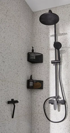 Colonne de douche mécanique noire GoodHome Cavally