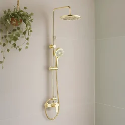 Colonne de douche mécanique doré brossé, Edouard Rousseau Deva