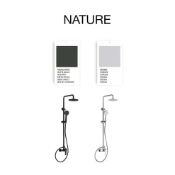 Colonne de douche mécanique avec barre extensible SKY BATH noir mat série NATURE