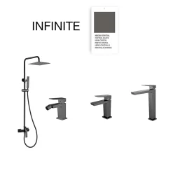 Colonne de douche mécanique avec barre extensible SKY BATH noir cristal PVD série INFINITE