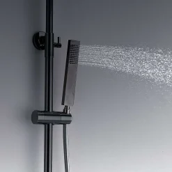 Colonne de douche mécanique avec barre extensible SKY BATH noir cristal PVD série INFINITE