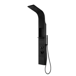 Colonne de douche mécanique hydromassante, noir mat, GoodHome Layra