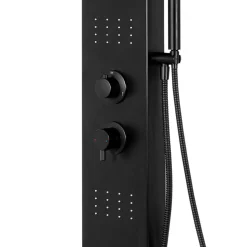 Colonne de douche mécanique hydromassante, noir mat, GoodHome Layra