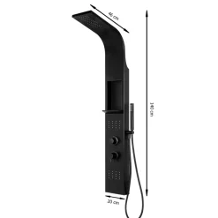 Colonne de douche mécanique hydromassante, noir mat, GoodHome Layra