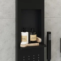 Colonne de douche mécanique hydromassante, noir mat, GoodHome Layra