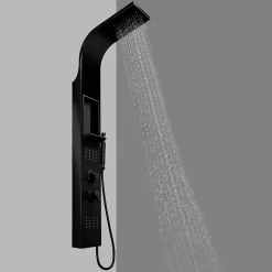 Colonne de douche mécanique hydromassante, noir mat, GoodHome Layra